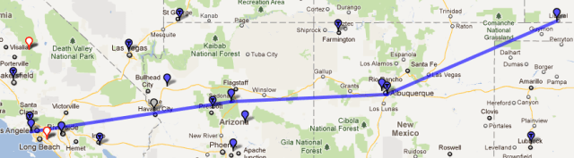 Santa Monica, California to Liberal, Kansas